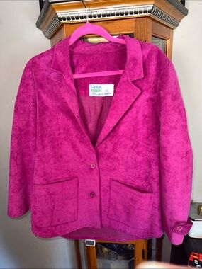 Women's Fuchsia Suede Blazer
